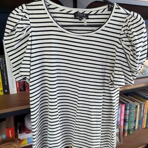 1. State Women's Black and White Striped Top